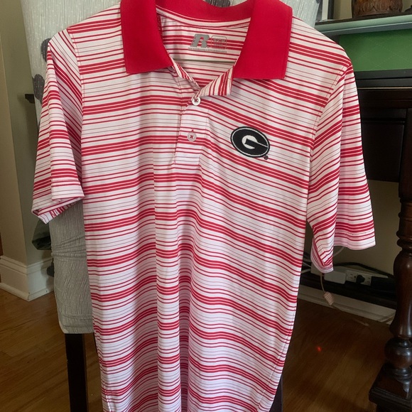 University of  Georgia (UGA) striped polo shirt - Picture 2 of 5